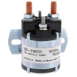 White Rodgers 124-114111 - Solenoid w/ Continuous Duty, Normally Open Continuous Contact Rating 100 Amps (24 VDC Isolated Coil)