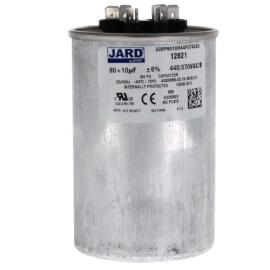 Jard 12821 - 80/10 MFD Round Run Capacitor (440V) Brand: Jard SKU: 12821  (1) Q&A: