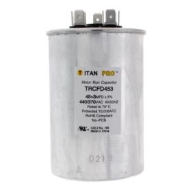 Titan Pro TRCFD453 - 45/3 MFD Round Dual Motor Run Capacitor (440/370V)