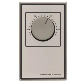 White Rodgers 1A65-641 - Beige Line Voltage Wall Thermostat, SPST, Open On Rise (No Thermometer)