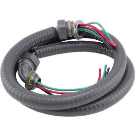 Lennox 29P54 - ( 18833 ) 1/2" x 6' Whip with Metallic Fittings #10 AWG THHN, 1 Straight; 1 90 Degree Connector