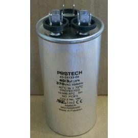 Rheem 43-25133-04 - Dual Capacitor 40/3 MFD Round Style (370V)