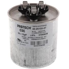 Rheem 43-25133-27 - 50/10 MFD Round Style Dual Capacitor (370V