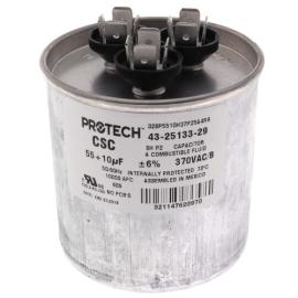 Rheem 43-25133-29 - 55/10 MFD Round Run Capacitor (370V)