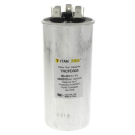 Titan Pro TRCFD303 - 30/3 MFD Round Dual Motor Run Capacitor (440/370V)