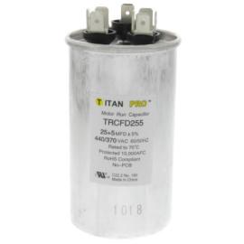 Titan Pro TRCFD255 - 25/5 MFD Round Dual Motor Run Capacitor (440/370V)