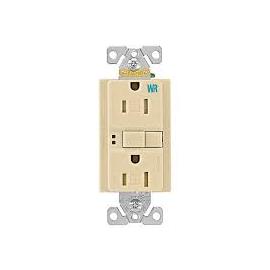 Lennox 79J98 - Commercial Grade GFCI Duplex Receptacle, 5-15R, 15 Amp, Ivory, Tamper and Weather Resistant