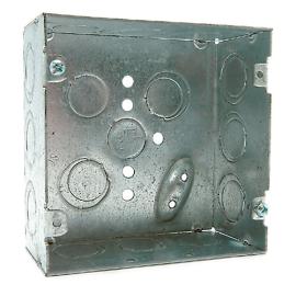 Lennox 83P74 - ( 620-400 ) 4" Square Electrical Outlet Box, 1-1/4" Deep, 1/2" K.O.s, 400 Series