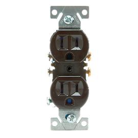 Lennox 86P20 - Duplex Receptacle, 15A, 125V, NEMA 5-15R, Brown