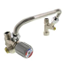 Resideo Braukmann AMX300TLF - DirectConnect Water Heater Kit w/ 3/4'' Mixing Valve, 8'' SS Corrugated Hose Connector (Lead Free)