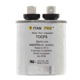 Titan Pro TOCF5 - 5 MFD Oval Motor Run Capacitor (440/370V)