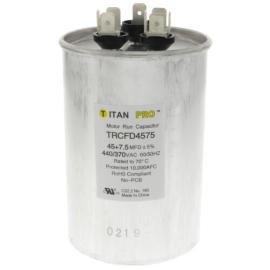 Titan Pro TRCFD4575 - 45/7.5 MFD Round Dual Motor Run Capacitor (440/370V)