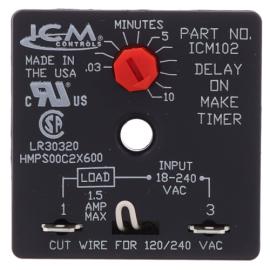 ICM Controls ICM102B - ICM102 Delay on Make Timer (.03-10 Minute Adjustable Delay) 