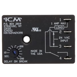 ICM Controls ICM253B - ICM253 Fan Blower Control - Off Delay on Break (12-390 Second Adjustable Delay)