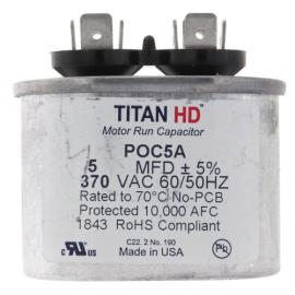 Titan HD POC5A - 5 MFD Oval Motor Run Capacitor (370V)