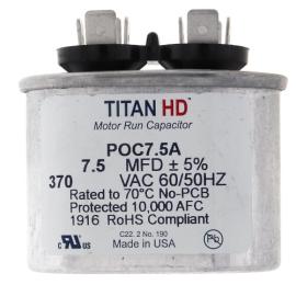 Titan HD POC7.5A - 7.5 MFD Oval Motor Run Capacitor (370V)