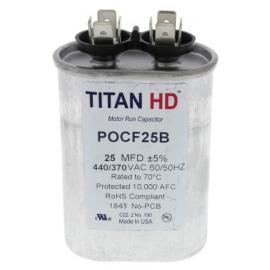 Titan HD POCF25B - 25 MFD Oval Motor Run Capacitor (440/370V)