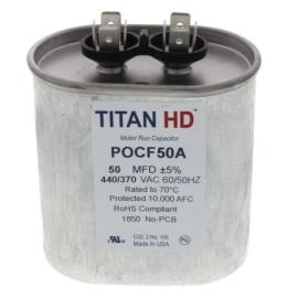 Titan HD POCF50A - 50 MFD Oval Motor Run Capacitor (440/370V)