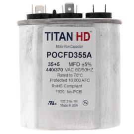 Titan HD POCFD355A - 35/5 MFD Oval Dual Motor Run Capacitor (440/370V)