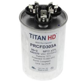 Titan HD PRCFD303A - 30/3 MFD Round Dual Motor Run Capacitor (440/370V)