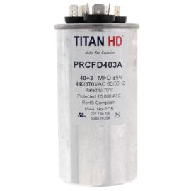 Titan Pro PRCFD403A - 40/3 MFD Round Dual Motor Run Capacitor (440/370V)