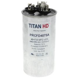 Titan Pro PRCFD4075A - 40/7.5 MFD Round Dual Motor Run Capacitor (440/370V)