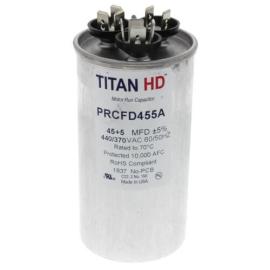 Titan HD PRCFD455A - 45/5 MFD Round Dual Motor Run Capacitor (440/370V)