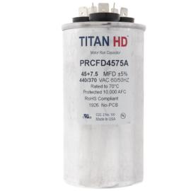 Titan HD PRCFD4575A - 45/7.5 MFD Round Dual Motor Run Capacitor (440/370V)