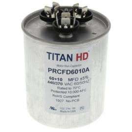 Titan HD PRCFD6010A - 60/10 MFD Round Dual Motor Run Capacitor (440/370V)