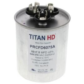 Titan HD PRCFD6075A - 60/7.5 MFD Round Dual Motor Run Capacitor (440/370V)