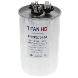 Titan Pro PRCFD7010A - 70/10 MFD Round Dual Motor Run Capacitor (440/370V)