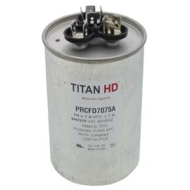 TITAN HD PRCFD7075A - 70/7.5 MFD Round Dual Motor Run Capacitor (440/370V)