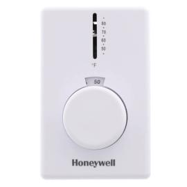 Honeywell Home T4398A1021 - 120/208/240/277v SPST Diaphragm Electric Heat Thermostat In White Includes Thermometer, Range Stops & Locking Cover Screws 50-80F