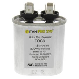 Titan Pro TOC3 - 3 MFD Oval Motor Run Capacitor (370V)