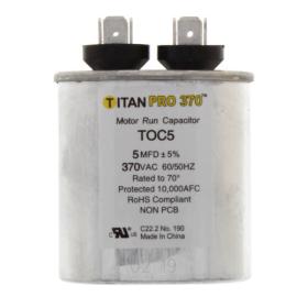 Titan Pro TOC5 - 5 MFD Oval Motor Run Capacitor (370V)