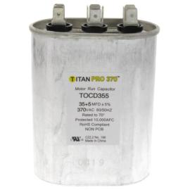 Titan Pro TOCD355 - 35/5 MFD Oval Dual Motor Run Capacitor (370V)