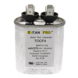 Titan Pro TOCF4 - 4 MFD Oval Motor Run Capacitor (440/370V)