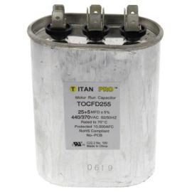 Titan Pro TOCFD255 - 25/5 MFD Oval Dual Motor Run Capacitor (440/370V)