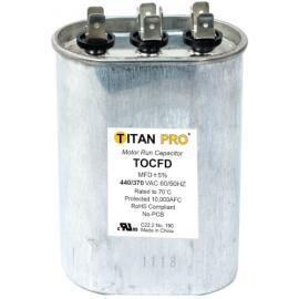 Titan Pro TOCFD304 - 30/4 MFD Oval Dual Motor Run Capacitor (440/370V)