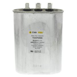 Titan Pro TOCFD555 - 55/5 MFD Oval Dual Motor Run Capacitor (440/370V)