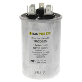 Titan Pro TRCD155 - 15/5 MFD Round Dual Motor Run Capacitor (370V)