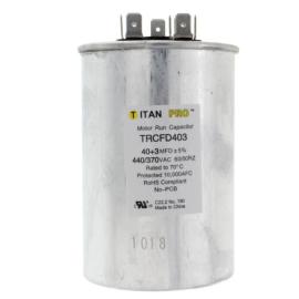 Titan Pro TRCFD403 - 40/3 MFD Round Dual Motor Run Capacitor (440/370V)