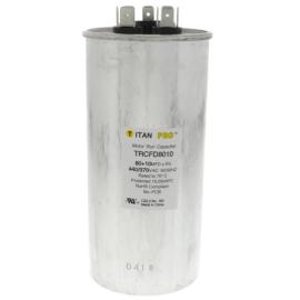 Titan Pro TRCFD8010 - 80/10 MFD Round Dual Motor Run Capacitor (440/370V) 